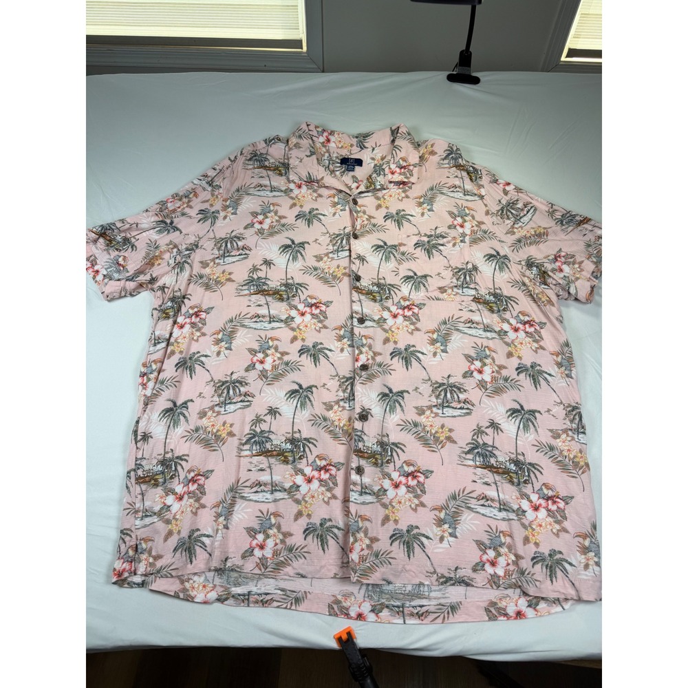 George Pink Floral Tropical Button-Down Shirt